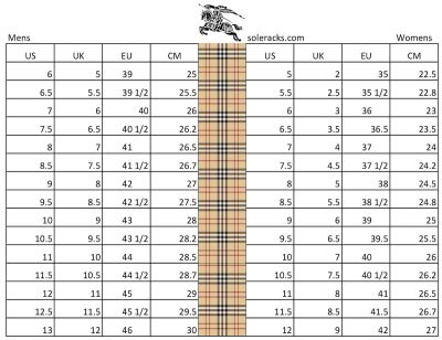 burberry us size chart|Burberry size chart for men.